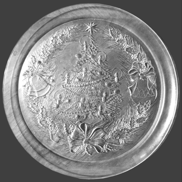 Vintage Duralex France Christmas Tree with Wreath Tempered Glass Platter Plate - Picture 2 of 3